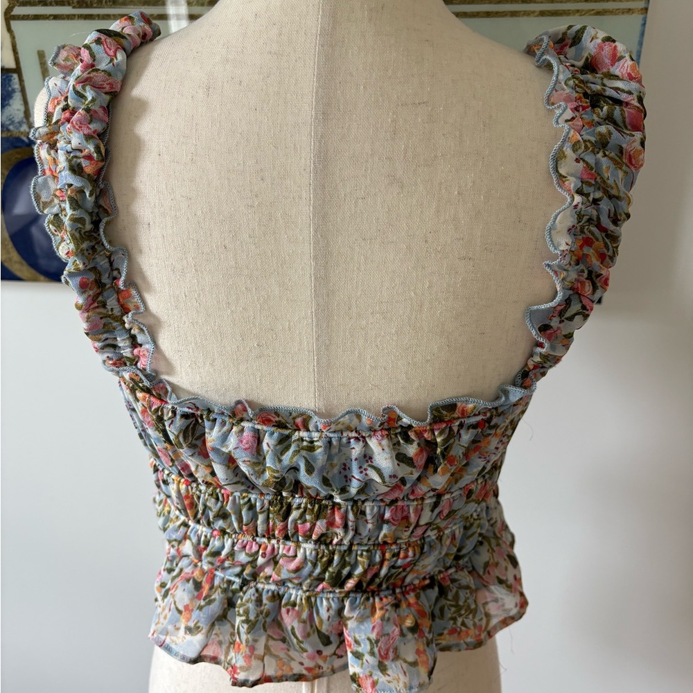 ASTR Floral Ruffle Blouse - Multicolor - Picture 4 of 6